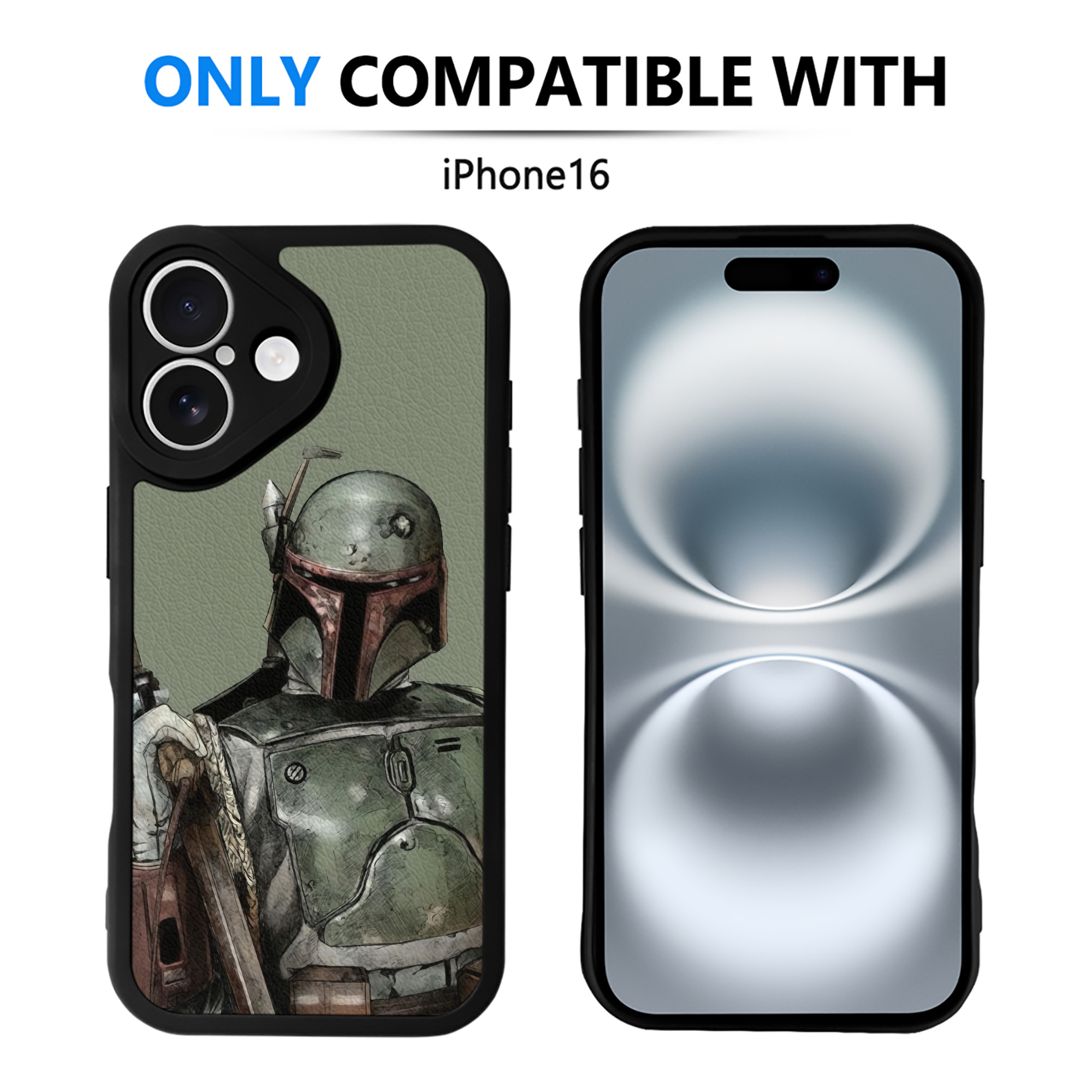 （画像用） スター・ウォーズ Star Wars 【iPhone 16シリーズ対応】シリコンスマホケース（レザー調） 材質：シリコン